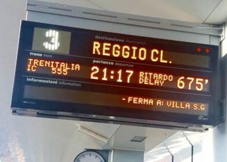 Ritardo treni in Calabria