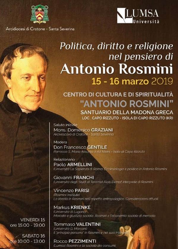 Convegno su Antonio Rosmini