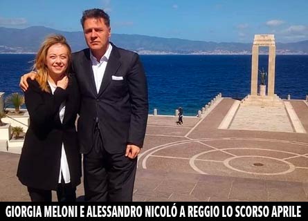Giorgia Meloni e Alessandro Nicolò a Reggio lo scorso aprile