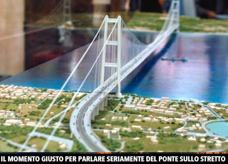 Il rendering del progetto del Ponte sullo Stretto