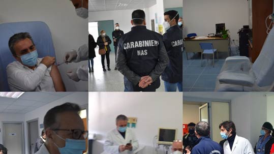 Immagini della vaccinazione al Gom di Reggio Calabria