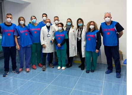 Il team di vaccinazione del Gom di Reggio Calabria