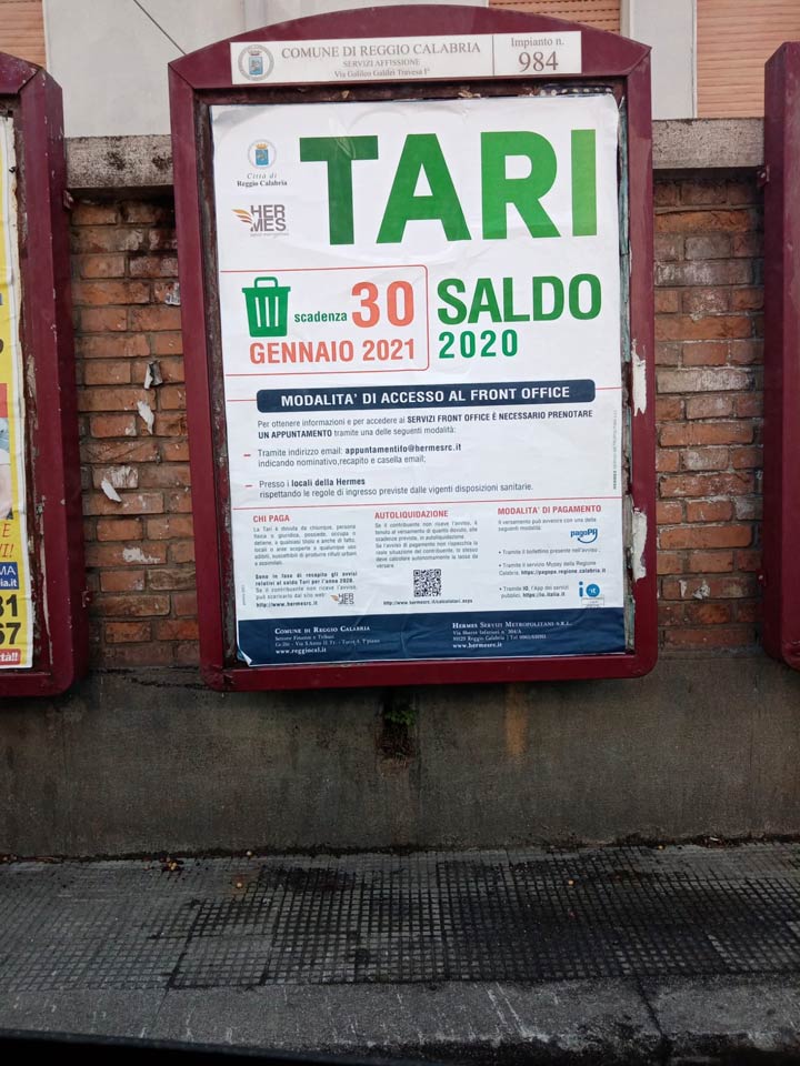Invito a pagare la Tari a Reggio