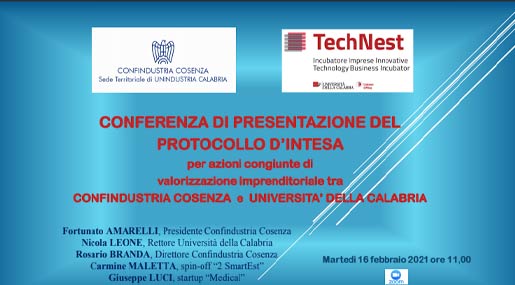 Protocolo tra Confindustria CS e Unical