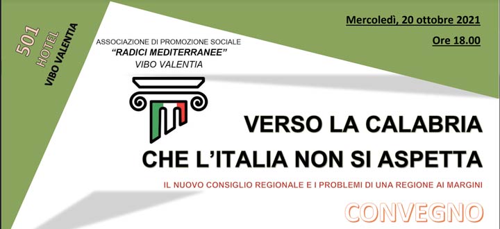 Radici Mediterranee convegno 20 ottobre a Vibo Valentia