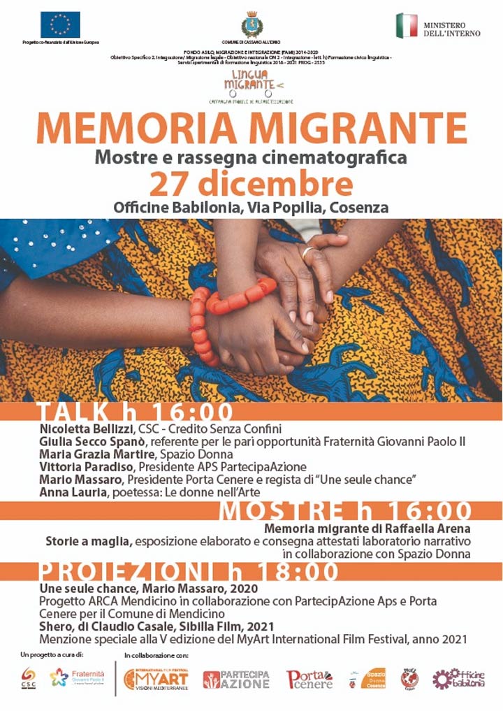 Il 27 dicembre l'evento "Memoria Migrante"