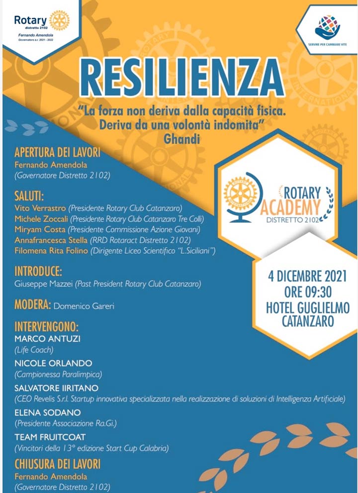 L'incontro "Resilienza" promosso dal Rotary Distretto 2102
