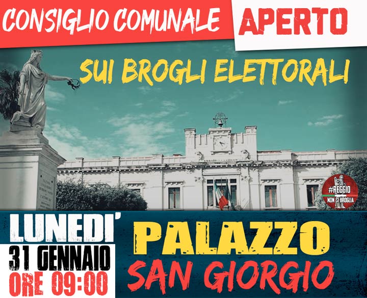 Reggio non si broglia: Lunedì finalmente il consiglio comunale aperto sui brogli elettorali