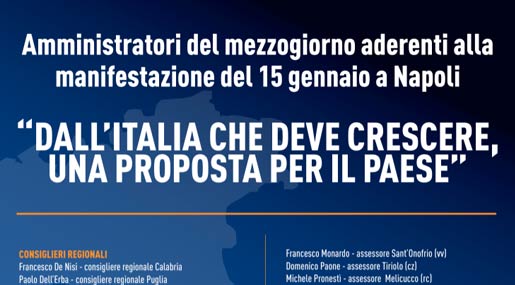 Anche la Calabria presente all'evento "Dall'Italia che deve crescere, una proposta per il Paese" di Cambiamo!