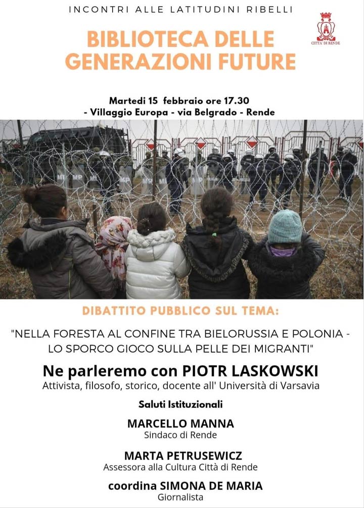 Martedì il filosofo Piotr Laskowski parla della crisi umanitaria