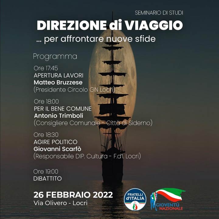 Il 26 febbraio il quarto appuntamento di "Direzione di viaggio"