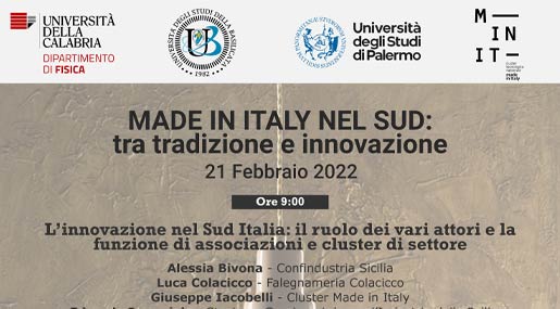 Il 21 febbraio l'evento online “Made in Sud: tra tradizione e innovazione”
