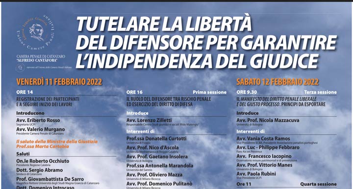 Si presenta il programma dell'inaugurazione dell'Anno Giudiziario dei Penalisti italiani