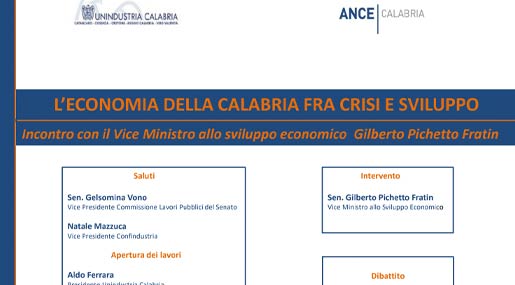 Lunedì il webinar sull'Economia della Calabria fra crisi e sviluppo