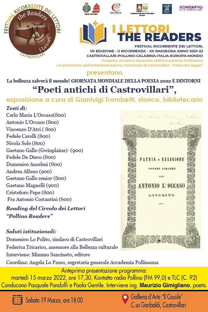 L'Accademia Pollineana celebra la Giornata della Poesia con una due giorni