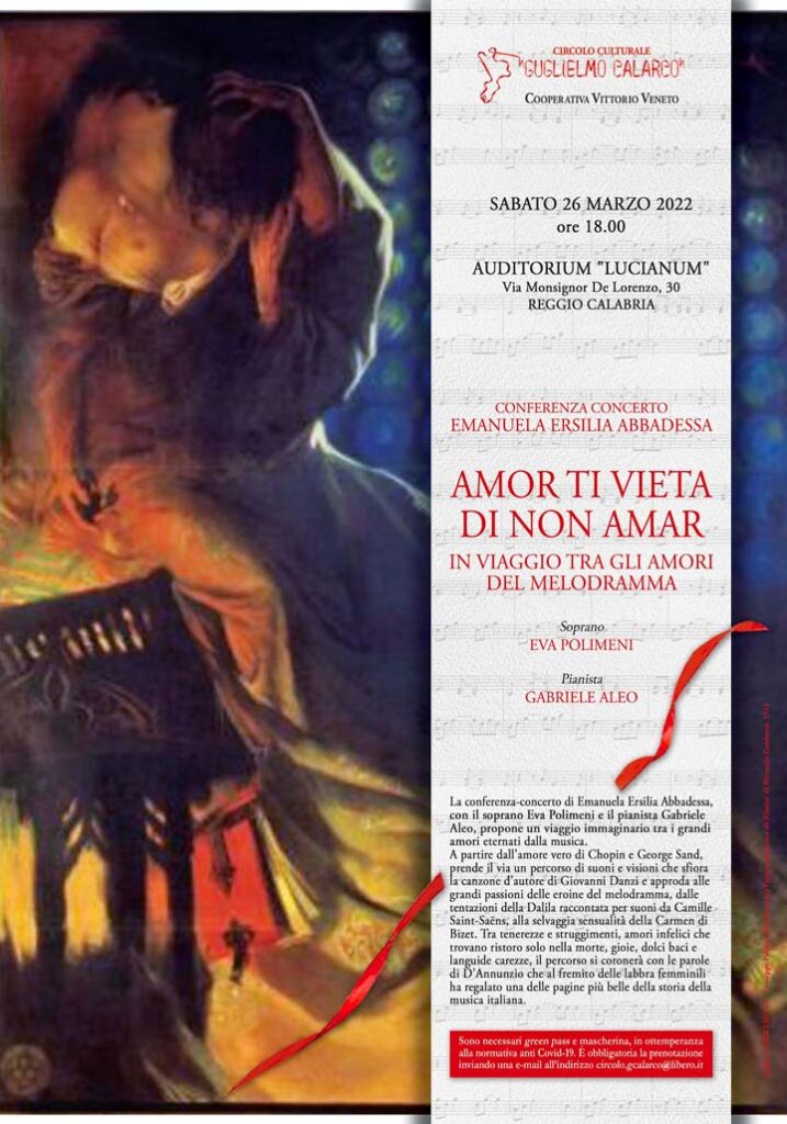 La conferenza-concerto "Amor ti vieta di non amar"