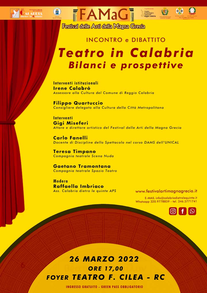 Sabato l'incontro-dibattito "Teatro in Calabria"