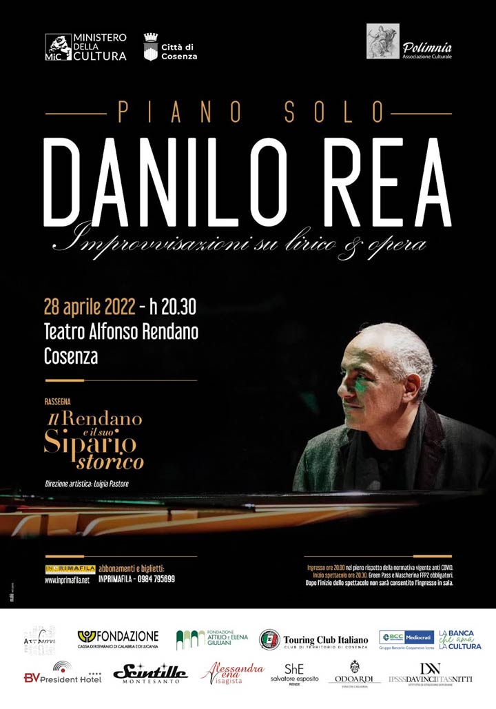 Giovedì il concerto di Danilo Rea al Rendano