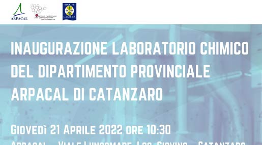 Giovedì s'inaugurano a Catanzaro nuovi locali del Laboratorio Chimico di Arpacal