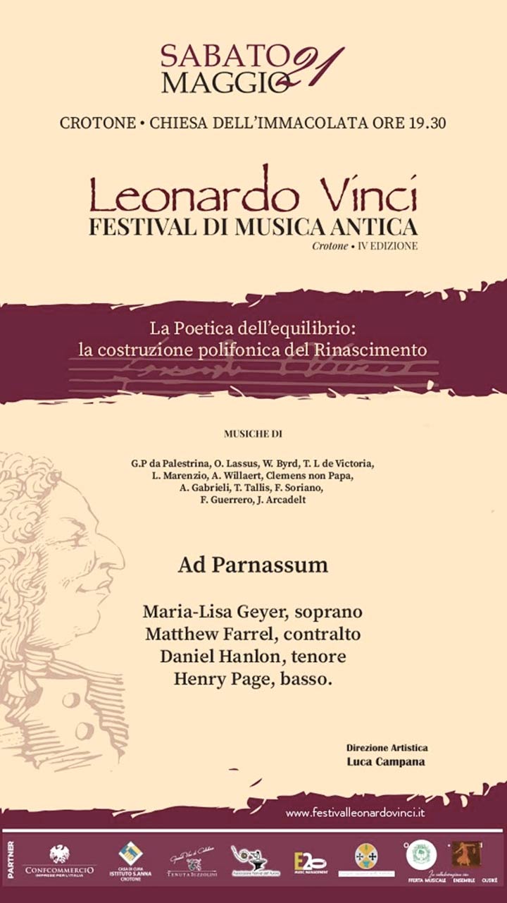Sabato il concerto dell'Ensemble Ad Parnassum