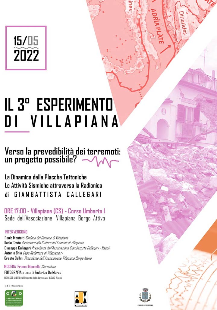 VILLAPIANA (CS) - Domenica si presenta il progetto sulla prevedibilità dei terremoti