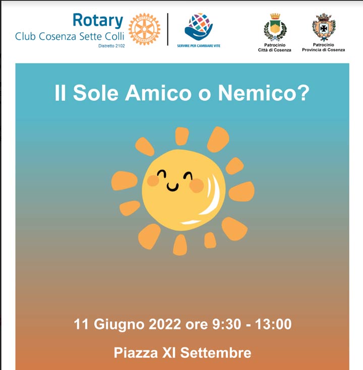 L'evento del Rotary Sette Colli "Il Sole: amico o nemico?"