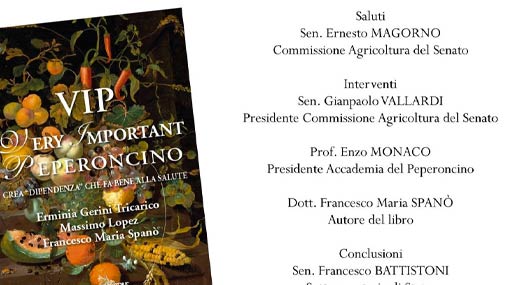 A Roma si presenta il libro "VIP, Very Important Peperoncino"