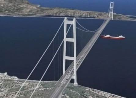 Rendering del progetto del Ponte sullo Stretto