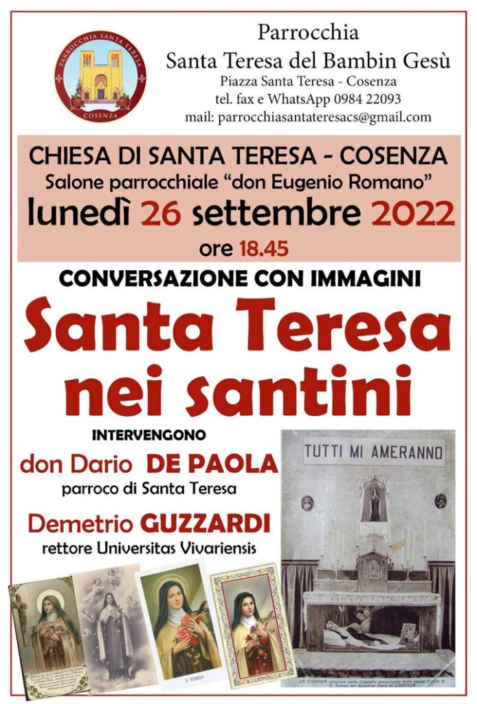 Lunedì la conversazione su Santa Teresa nei santini"