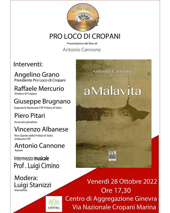 Si presenta il libro "aMalavita" di Antonio Cannone
