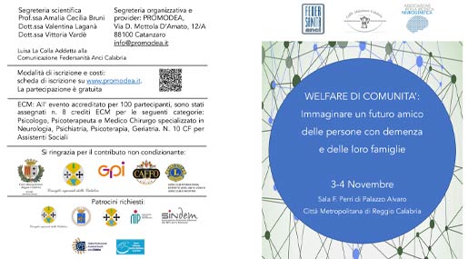 A novembre a Reggio due giornate per formare e informare sul Welfare di Comunità