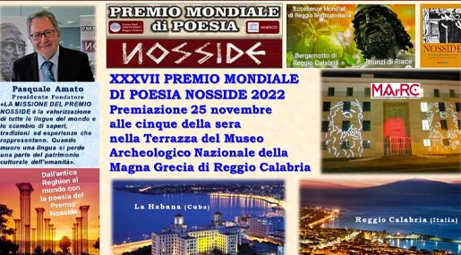Il 25 novembre a Reggio si consegna il Premio Mondiale Nosside 2022