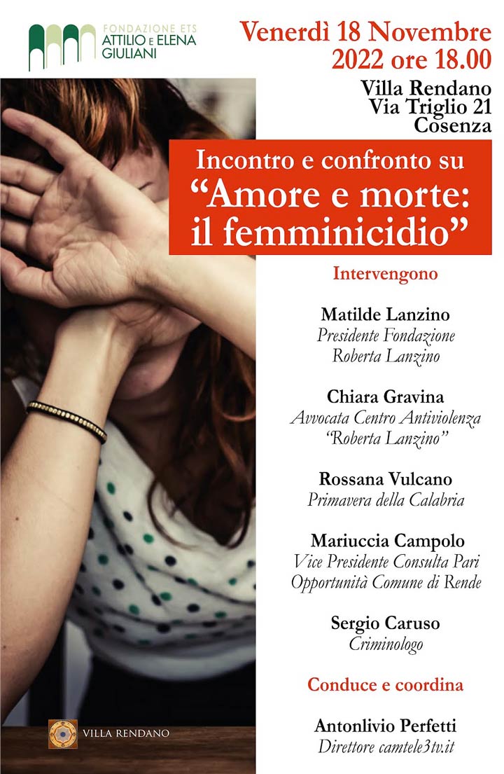 Il confronto sul tema del femminicidio a Villa Rendano
