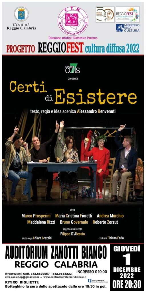 Giovedì in scena "Certi di esistere"