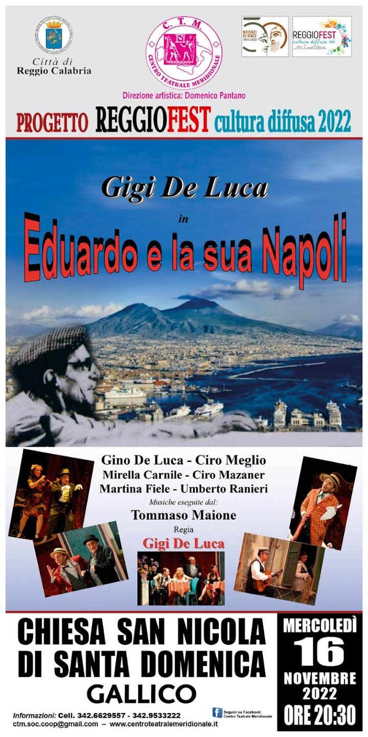 Mercoledì in scena "Eduardo e la sua Napoli"