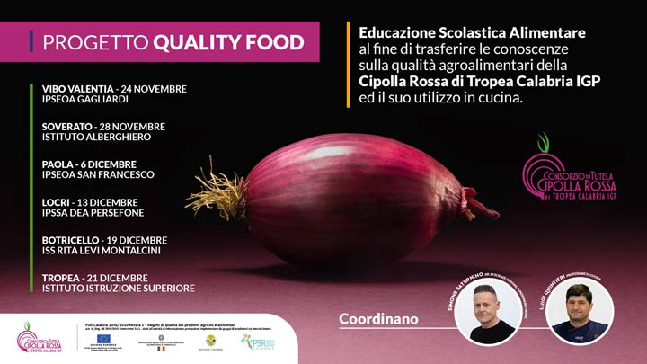 La Cipolla Rossa di Tropea entra nelle scuole con il progetto "Quality Food"