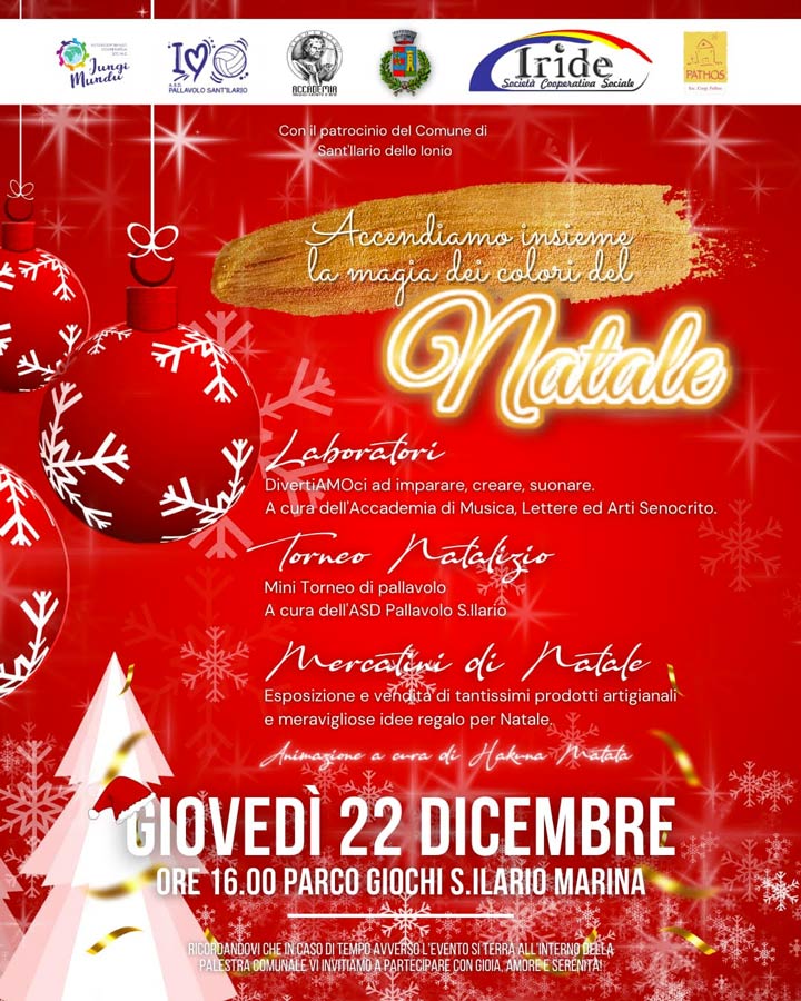 SANT'ILARIO DELLO IONIO (RC) - Giovedì l'iniziativa "Accendiamo il Natale"