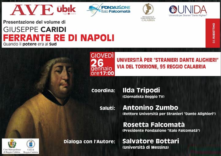 All'UniStraDa si presenta il libro "Ferrante Re di Napoli"