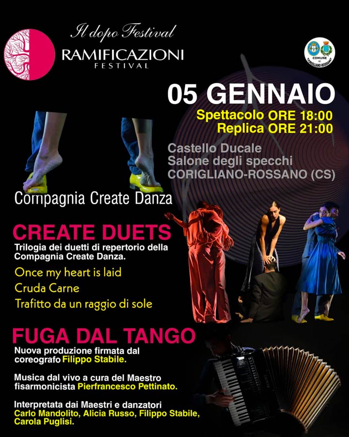 Al Castello Ducale "Create Duets" e "Fuga dal tango"