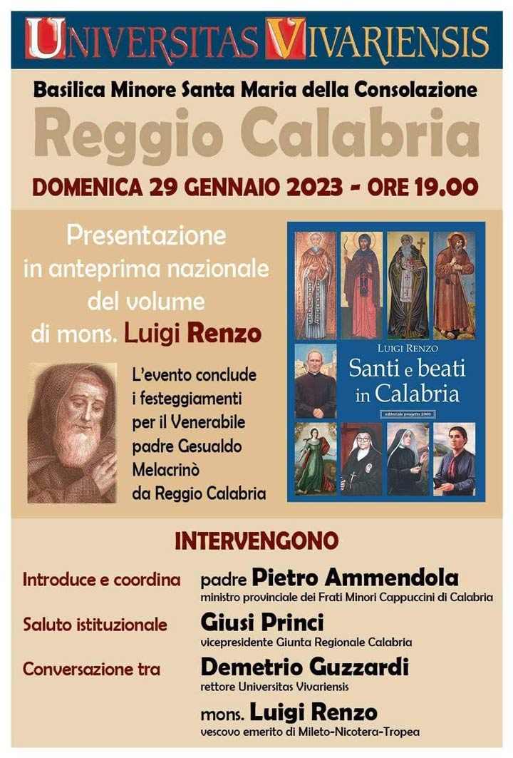Si presenta il libro "Santi e Beati in Calabria"