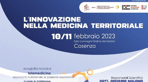 A Cosenza il congresso scientifico "L'innovazione nella medicina territoriale"