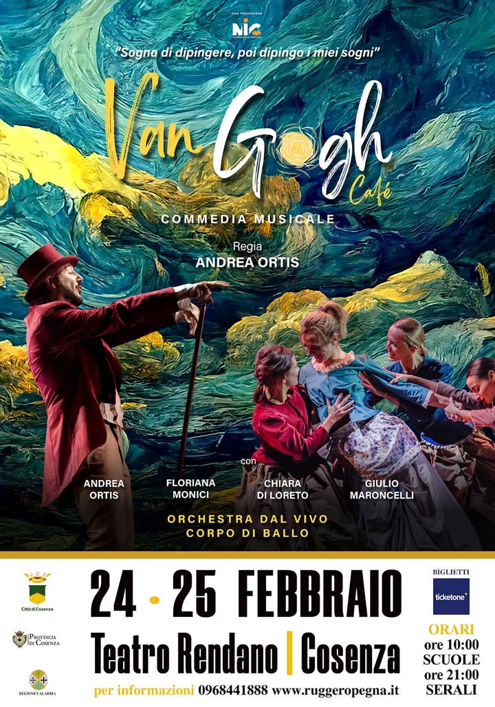 Lunedì a Cosenza si presenta lo spettacolo Van Gogh Cafè