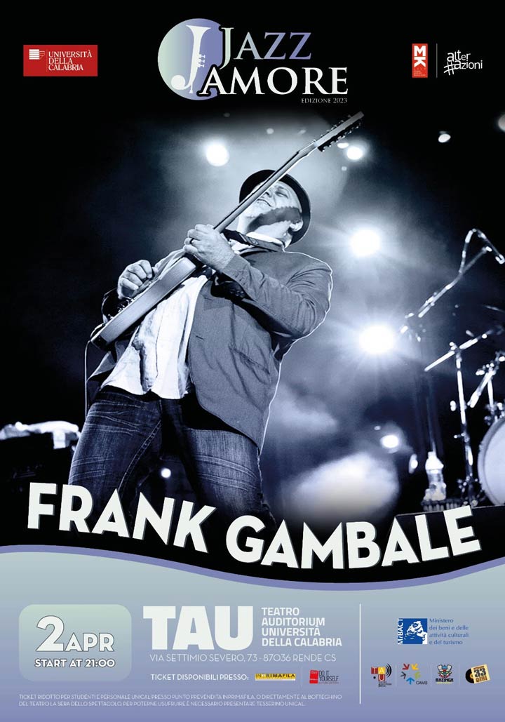 Domenica al Tau il concerto di Frank Gambale