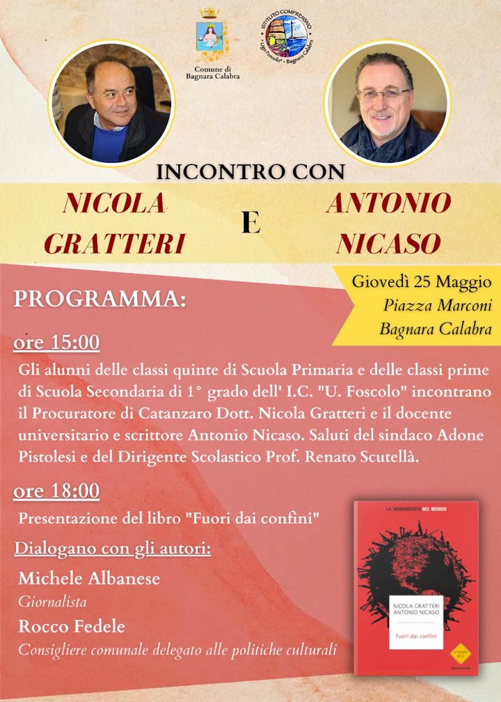 Il 25 maggio incontro con Nicola Gratteri e Antonio Nicaso