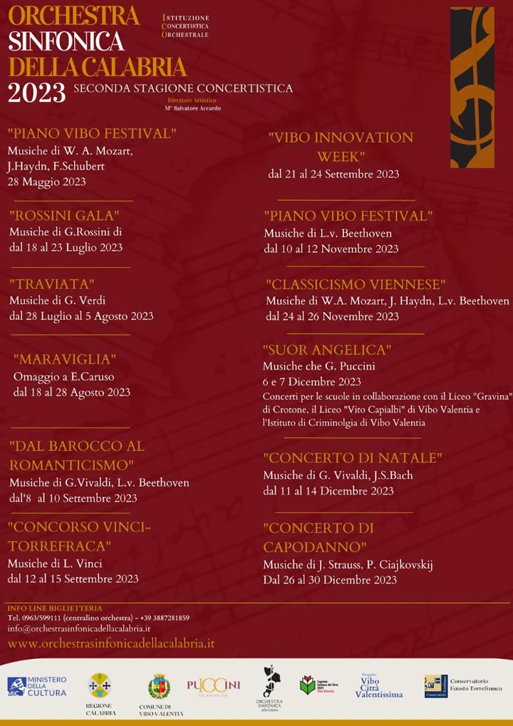 Vibo – Ecco la seconda stagione concertistica dell'Orchestra Sinfonica della Calabria