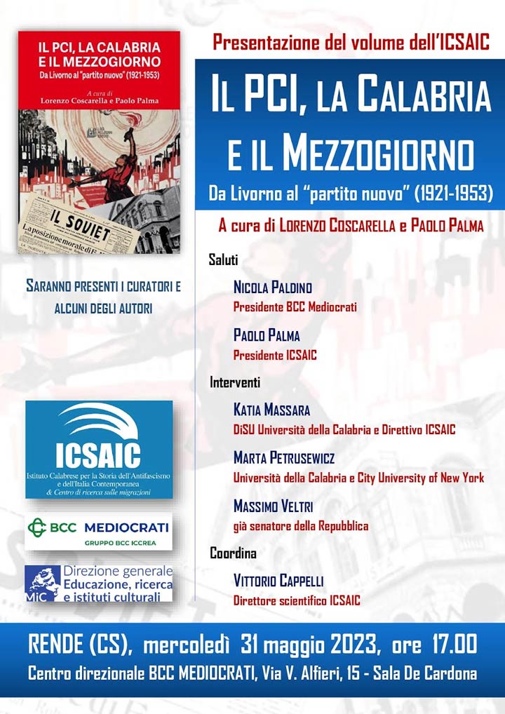Mercoledì si presenta il libro "Il Pci, la Calabria e il Mezzogiorno"