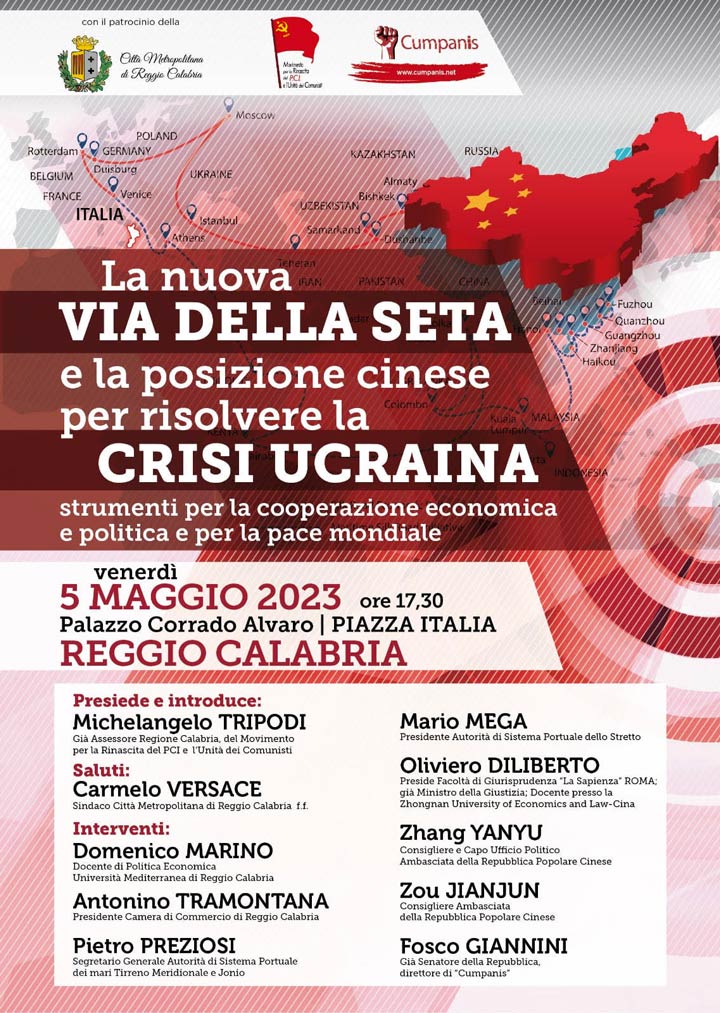 REGGIO - Venerdì il convegno "La Nuova Via della Seta e la posizione cinese per risolvere la crisi ucraina"