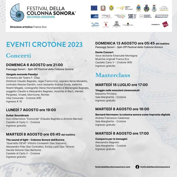A Crotone arriva il Festival della Colonna Sonora