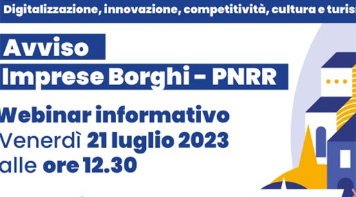 Venerdì in Regione il webinar informativo sul bando Imprese-Borghi-Pnrr