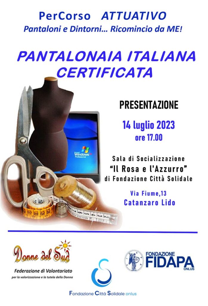 Venerdì si presenta il progetto "Pantaloni e dintorni. Ricomincio da me"